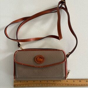 Vintage Dooney & Bourke Gray and Brown Crossbody Bag